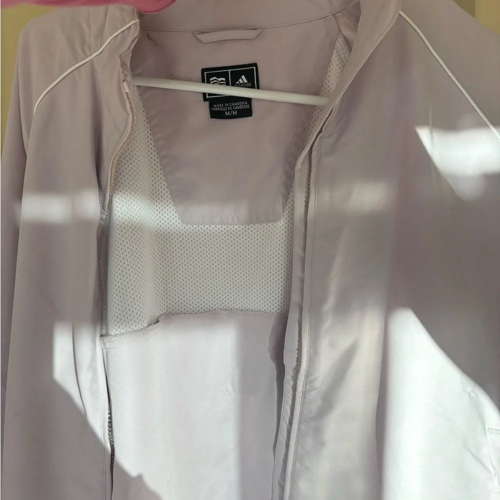 Vintage Adidas women track jacket light pink/purple lilac size medium - Picture 3 of 6